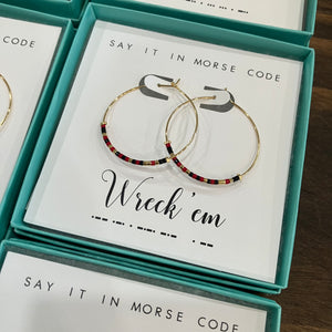 Dot & Dash Morse Code Hoop Earrings