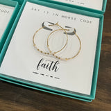 Dot & Dash Morse Code Hoop Earrings