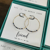 Dot & Dash Morse Code Hoop Earrings