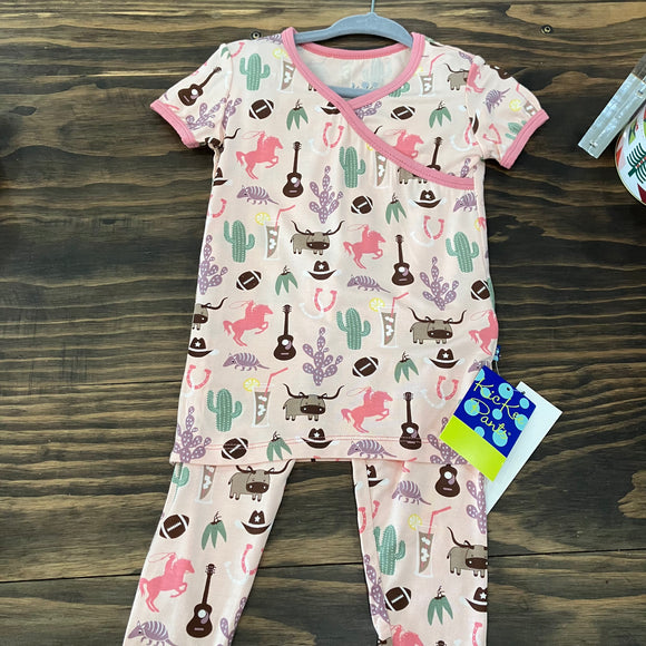 Kickee Pants Short Sleeve Kimono Pajama Set w/ Pants (5T)