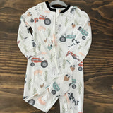 Copper Pearl Zip Up Footie 3-6m