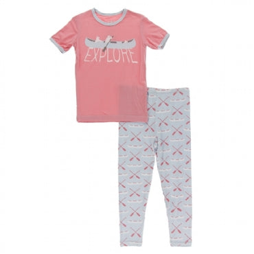 Kickee Pants Short Sleeve Graphic Tee Pajama Set - 3t