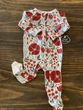 Sweet Bamboo Piped Zipper Footie (6-12m)