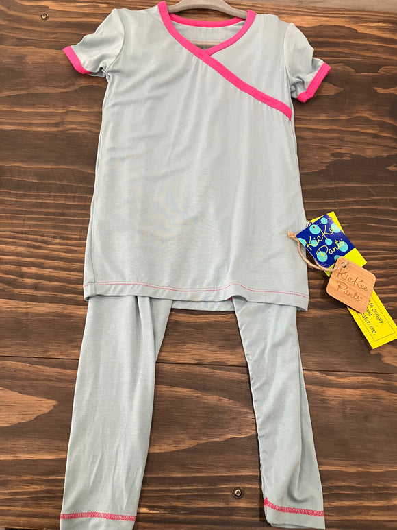 Kickee Pants Short Sleeve Kimono Pajama Set w/ Pants (4T)