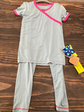 Kickee Pants Short Sleeve Kimono Pajama Set w/ Pants (4T)