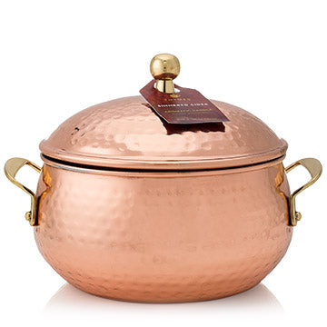 Thymes Simmered Cider 3 Wick Copper Pot Candle