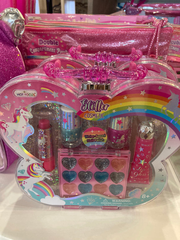 Unicorn Glitter Cosmetic Case