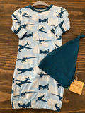 Kickee Pants Print Layette Gown Converter & Single Knot Hat Set (0-3m)