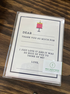 WH Hostess Flat "Fill in the Blank" Notecard Set