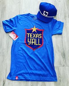 Texas Y'all Shield T-Shirt (Royal Blue)