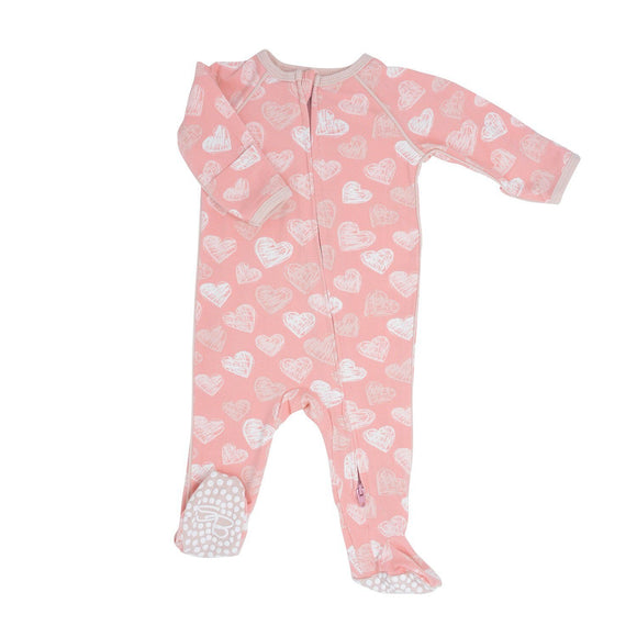 Sweet Bamboo Piped Zipper Footie (12-18m)
