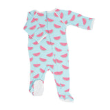Sweet Bamboo Piped Zipper Footie (6-12m)